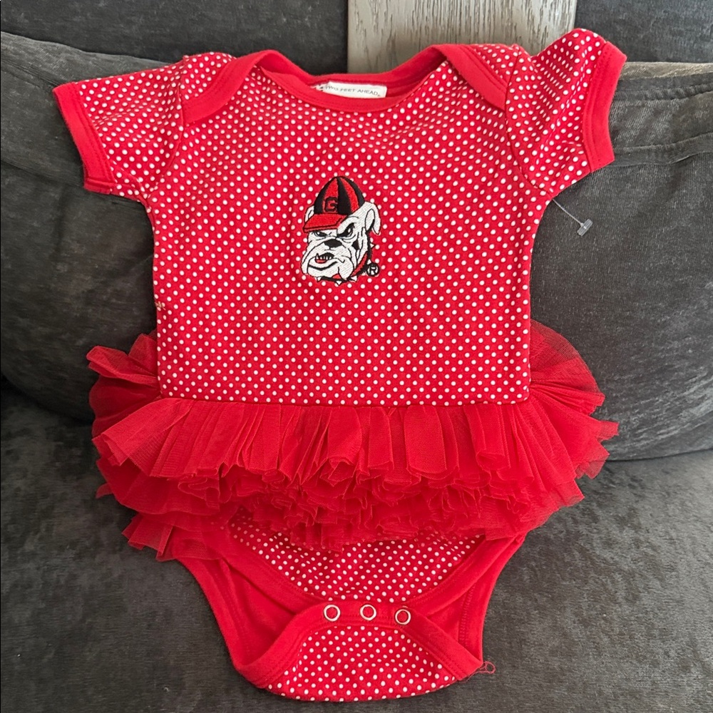 Red Polka Dot Baby Onesie with Tutu
